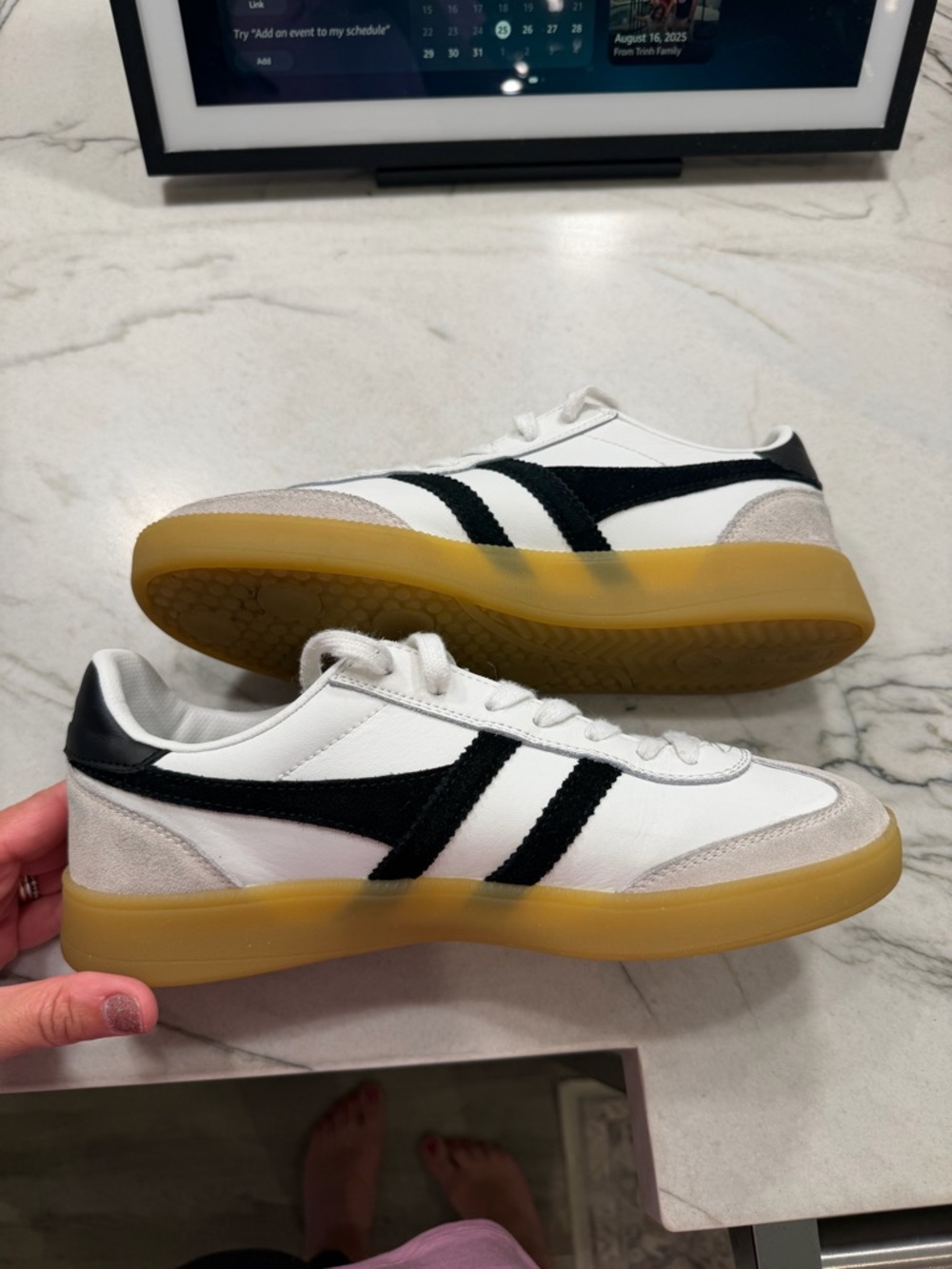 Gola White Black Gum-Soled Sneakers - Picture 2 of 7